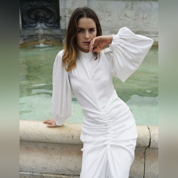 NWT House of Lancry Bliss Dress in Leopard White Print Size XXL - Picture 1 of 5